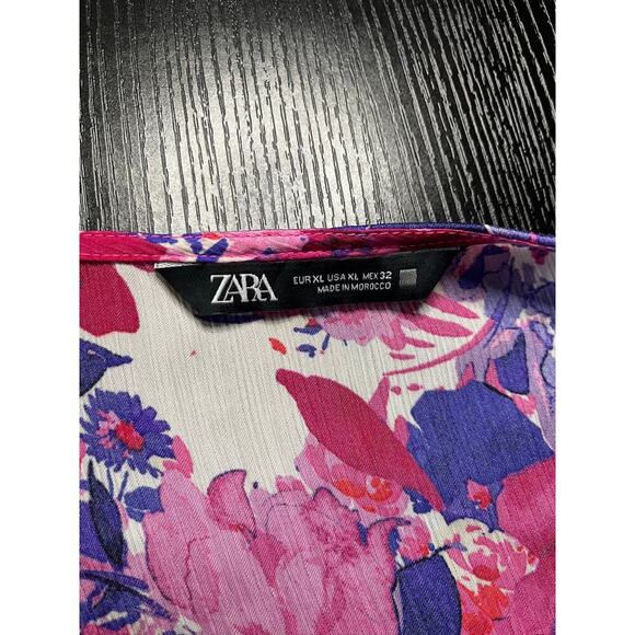 Zara Floral Satin Mini Dress - Picture 3 of 8